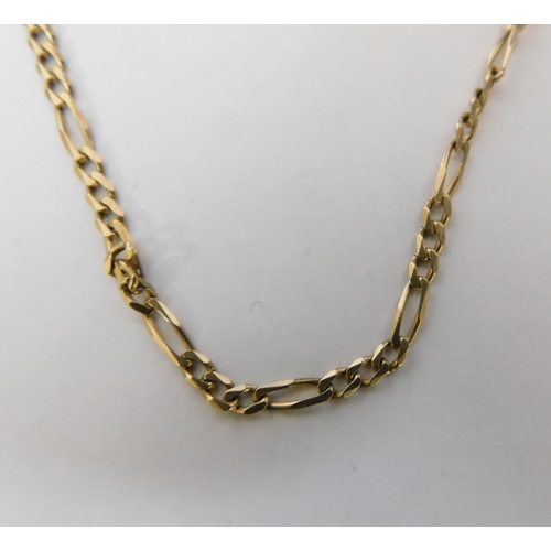 233 - 9ct gold - flat Figaro link chain - approx weight 5.1g