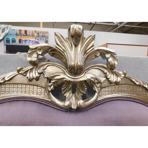 549 - Large padded ornate headboard approx. 88