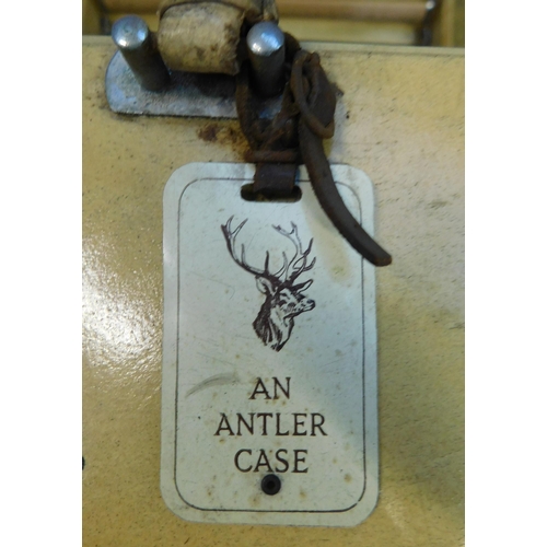 650 - Antique Antler wardrobe suitcase