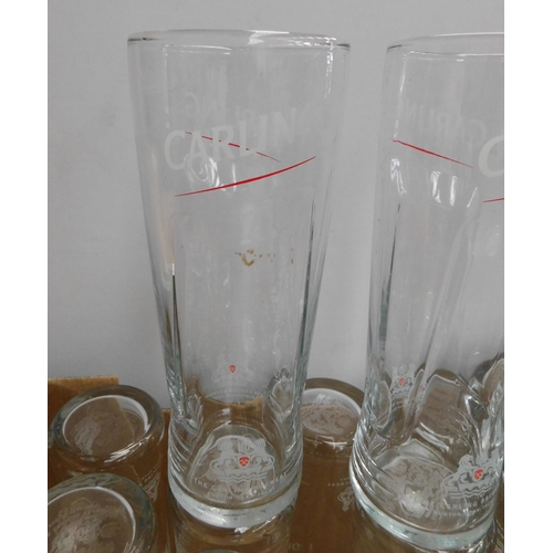 663 - Box of 25x Carling glasses