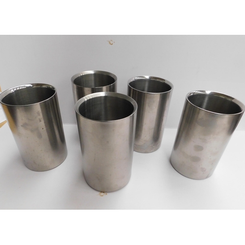 676 - Five wine chillers - stainless steel