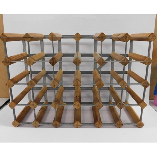 681 - Wooden wine rack - holds 24x bottles