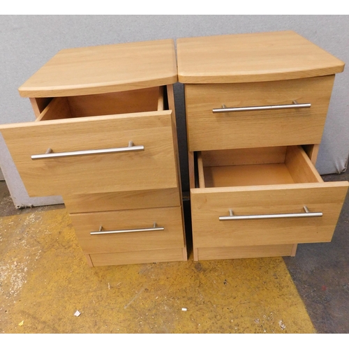 727 - Two, three drawer bedside cabinets