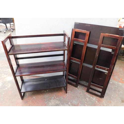 798 - Pair of wooden fold away shelves