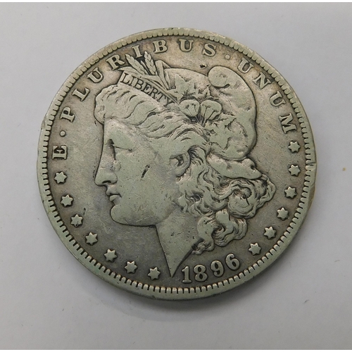 98A - 1896 Dated - American silver Dollar coin