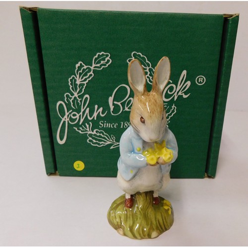 380 - Beswick Beatrix Potter Peter with daffodils - boxed - no damage