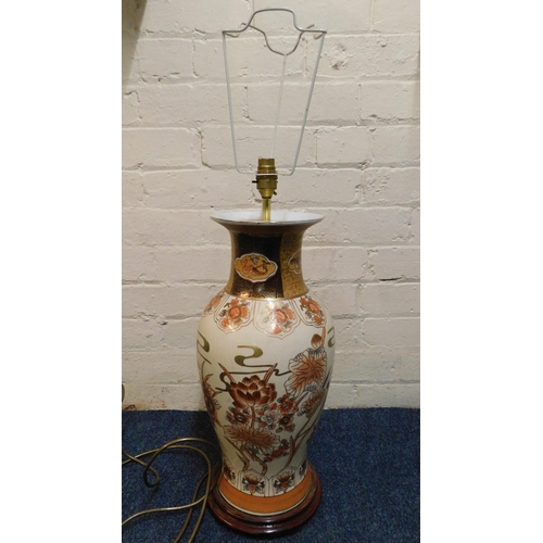 102 - Oriental style/ceramic lamp base - base height approx. 20