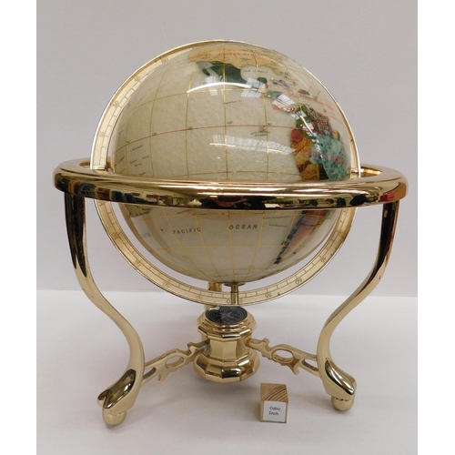 107 - Inlaid - terrestrial globe & compass