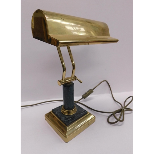 108 - Brass & onyx - desk lamp