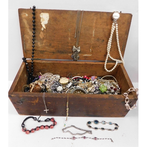 250 - Costume jewellery & box