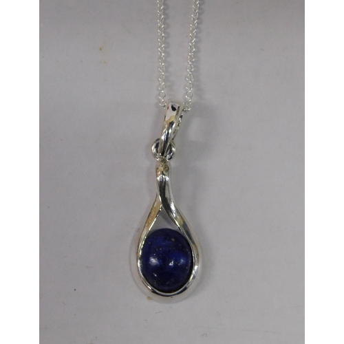 252 - Silver & Lapis Lazuli - pendant on silver chain