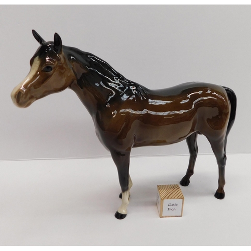 265 - Beswick - horse standing/brown gloss - 18.5cm/no damage