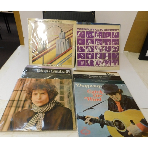 5 - Mixed vinyl records - including Bob Dylan on CBS/Black Sabbath on Vertigo & Blue Horizon