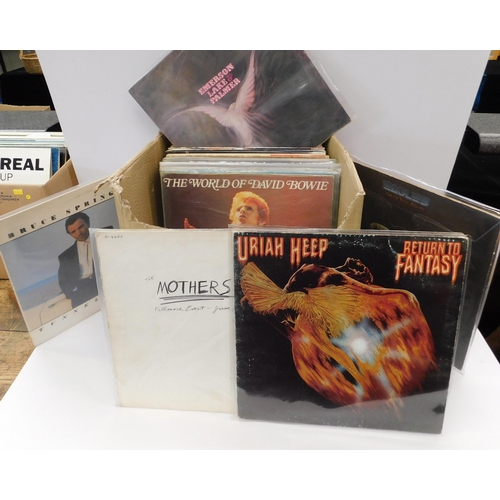 52 - Approximately fifty LPs - including Mothers/Uriah Heep/ ELP/The Eagles/Bruce Springsteen/David Bowie... 