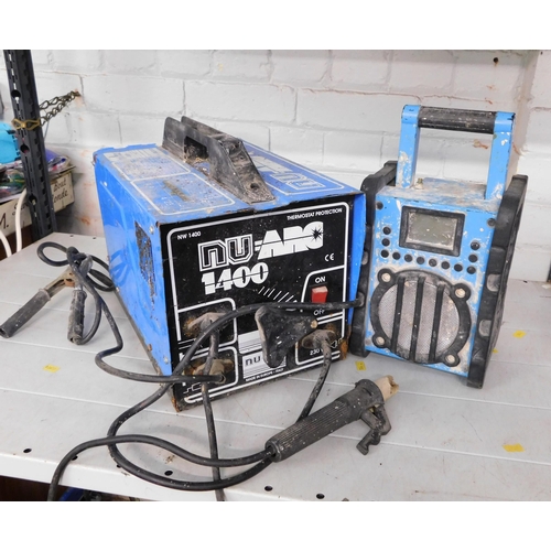 529 - Nu-Arc 1400 welder and Site radio - unchecked