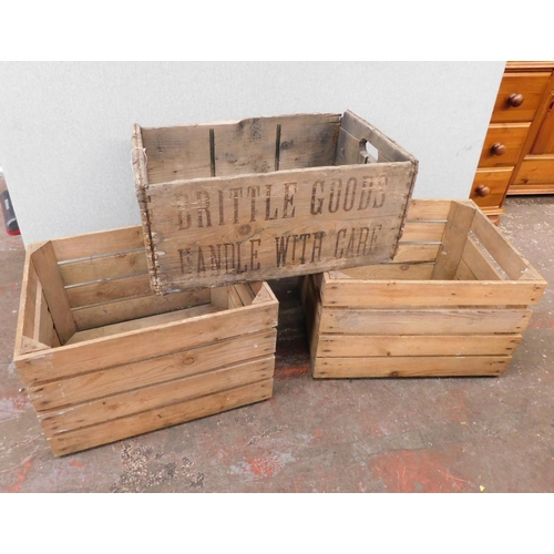 531 - 3 Wooden vintage crates