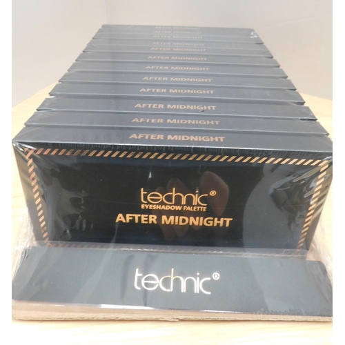 536 - Six boxes of new Technic make up - one tray of 12 per box 'After Midnight' eye shadow