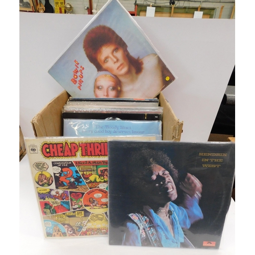 57 - Approximately fifty LPs - including Jimi Hendrix/David Bowie/Big Brother/The Moody Blues/Wings & U2