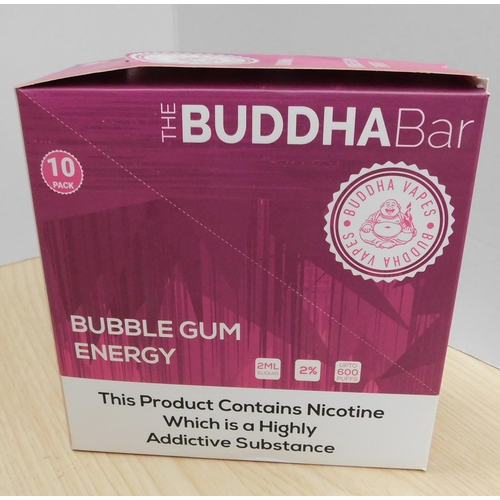 611 - New and boxed 10 pack of The Buddha Bar vapes - BB 15/7/23 - Bubble Gum Energy