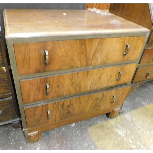 670A - Vintage three drawer chest of drawers