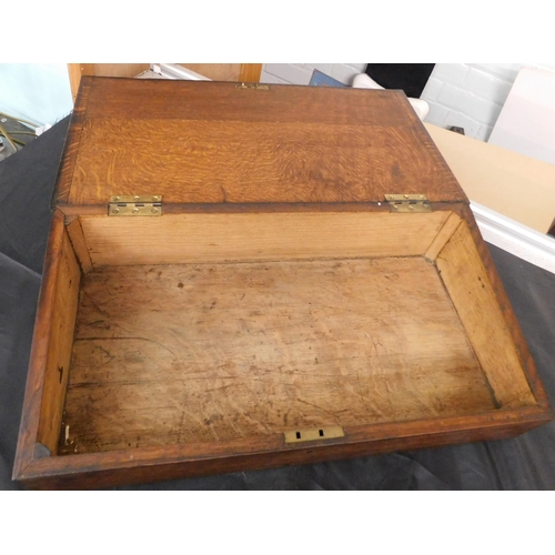 674A - Vintage oak writing slope
