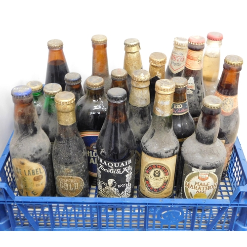 675A - Box of vintage beer bottles