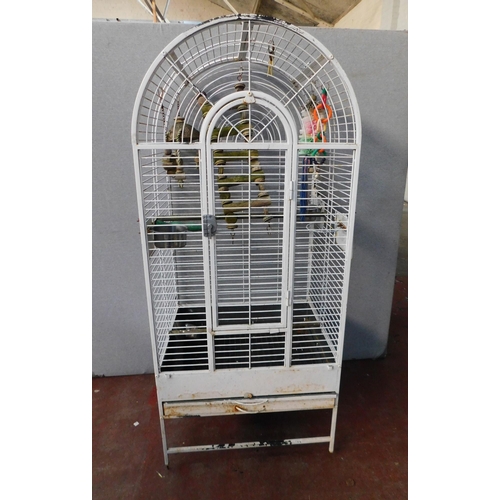 685 - Large parrot cage and toys etc.