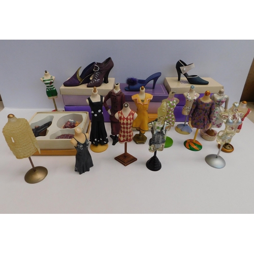 698 - Collection of shoe and mannequin figurines - some boxed