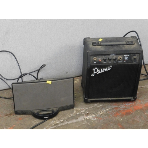 703 - Prime RG-10 practise amp and Bose iPod dock both W/O
