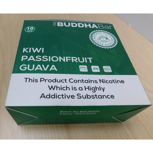 765 - New and boxed 10 pack of The Buddha Bar vapes - BB 15/7/23 - Kiwi Passionfruit Guava