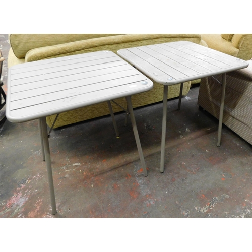 817 - Two outdoor metal folding tables