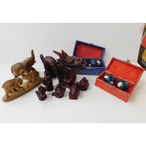 197 - Mixed items including - Oriental style figures