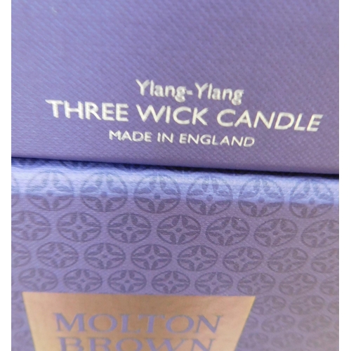 747 - Molton Brown three wick candle and single wick candle - Ylang Ylang