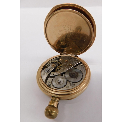 133 - Waltham - 10ct gold double plated/pocket watch - requires attention