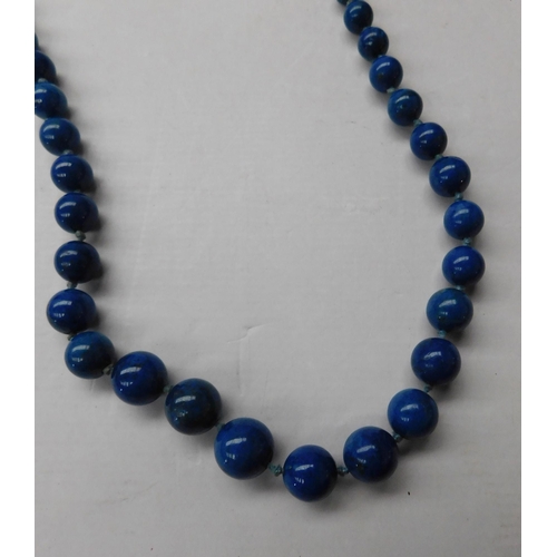 220 - 1930's era - Lapis Lazuli/graduated bead necklace