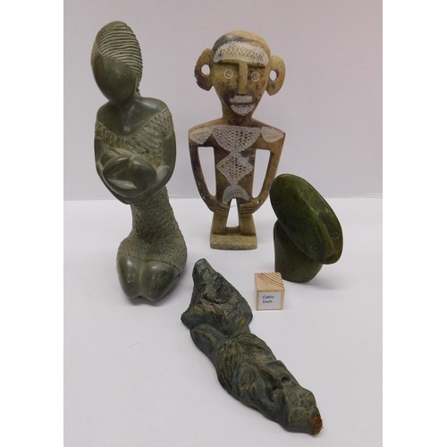 248 - Soapstone - wood & stone/carved figures