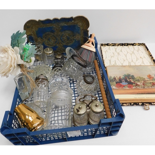 55 - Silver plated & glass items