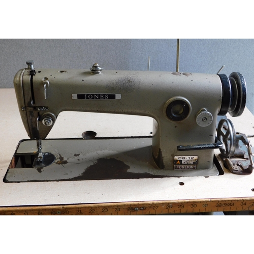 661 - Industrial Jones sewing machine on table - unchecked