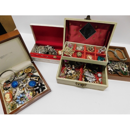 716 - Four jewellery boxes with costume jewellery