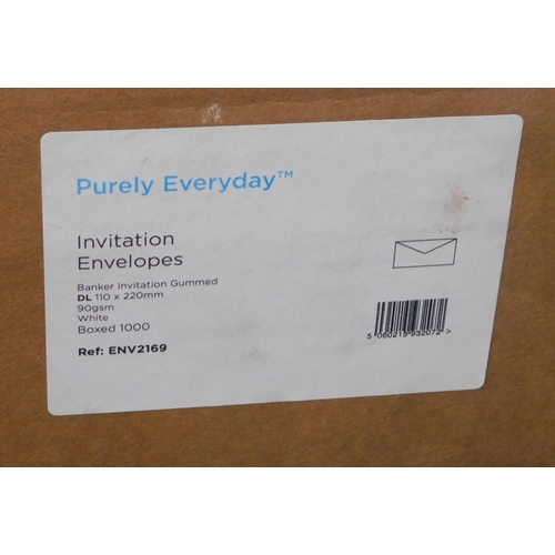 778 - Boxed 1000 DL white envelopes - size 110 x 220mm