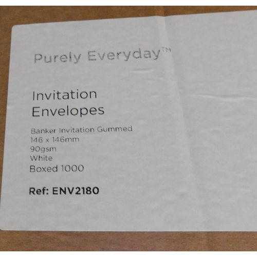 790 - Boxed 1000 invitation white envelopes - size 146 x 146mm