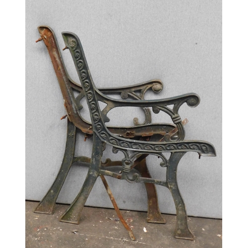 819 - Pair of heavy bench ends