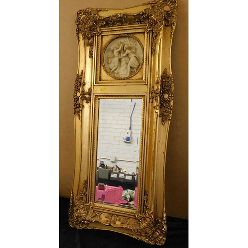 2 - Antique style - Cherub & gilt decorated/wall mirror