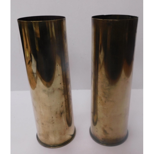 23 - WWII era/British Military - brass artillery shells - marked with Crows foot & dated 1942/approx 11