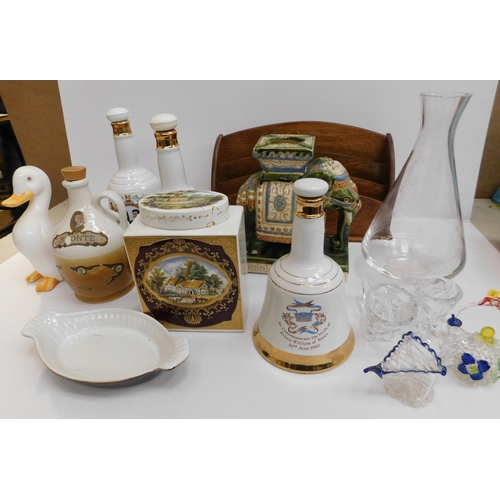 33 - Mixed items including - Bell's whisky decanters & tea caddy's