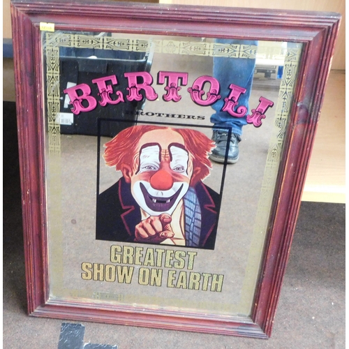 4 - Vintage - Bertoli Brothers/Greatest Show on Earth - advertising/wall mirror