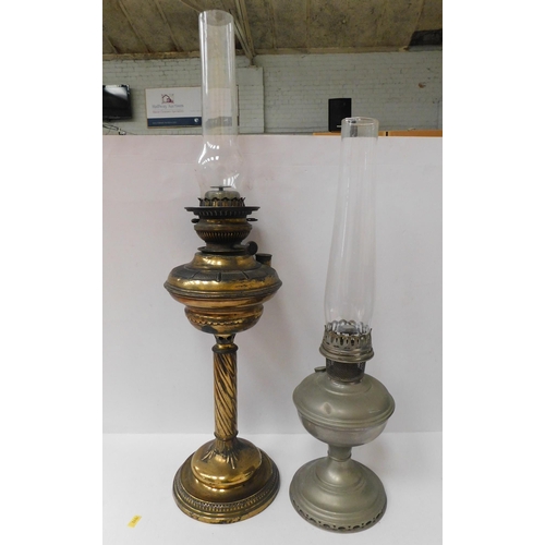 46 - Two/antique & vintage - oil lamps