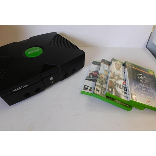 527 - Xbox original console with games - unchecked