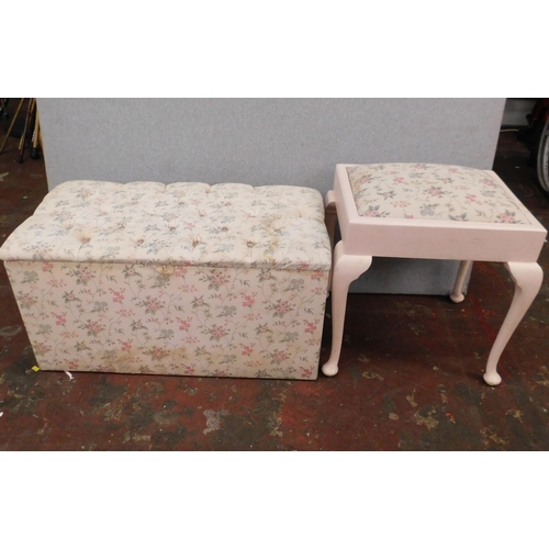 548 - Bedding box and dressing table stool