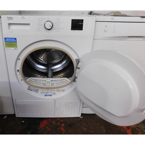 550 - Beko 10KG dryer W/O